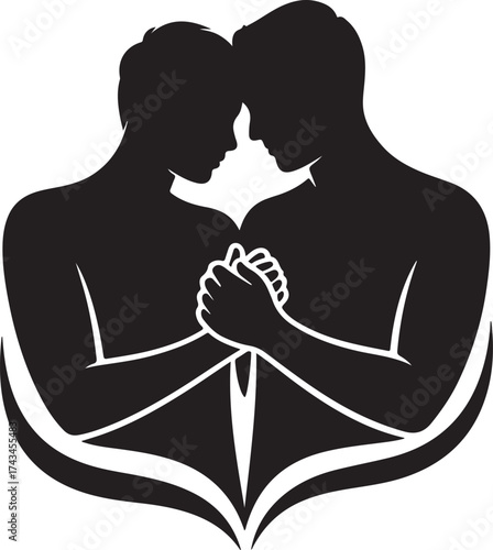 Show your love with this silhouette of two men