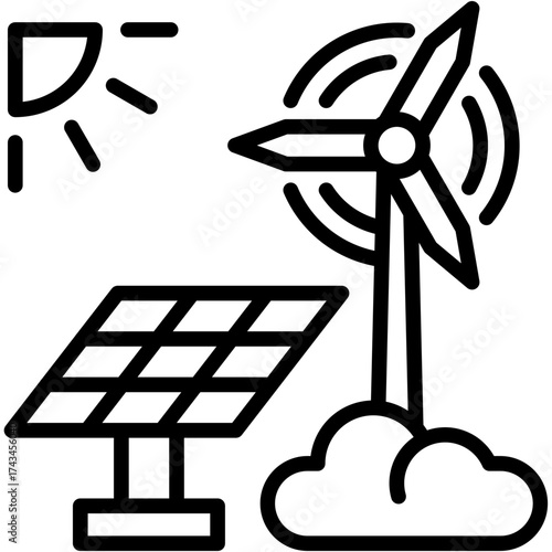 Renewable Energy Tech line icon