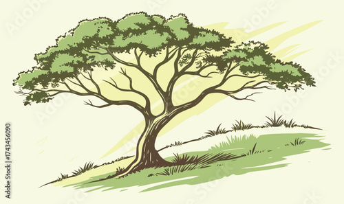 vector illustration of a green tree