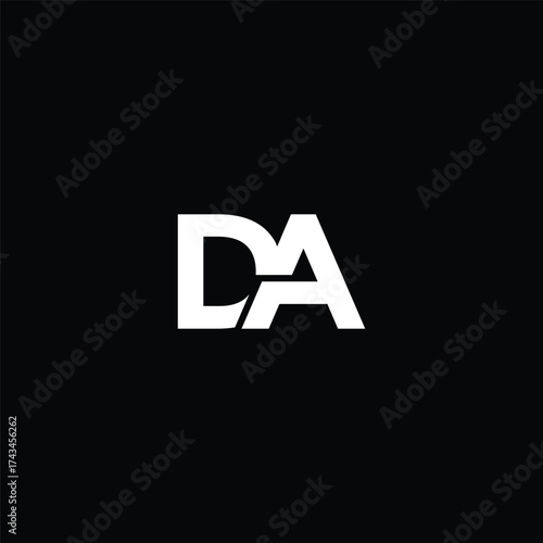 Modern letter DA logo design