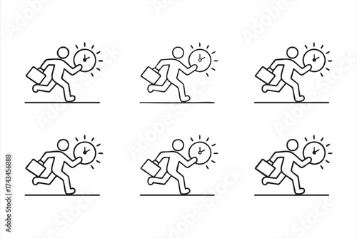 Clean outline illustration symbolizing time management and productivity concept