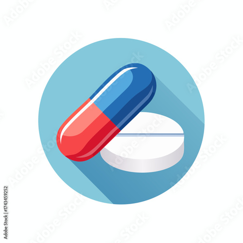 pills and tablet on white