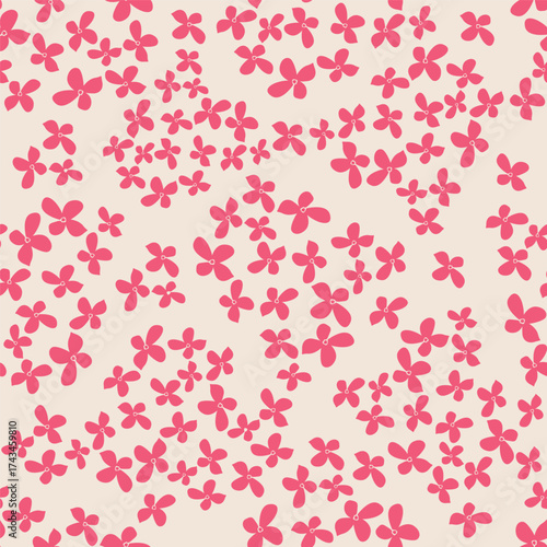 Cute hand drawn feminine seamless pattern with wildflowers
