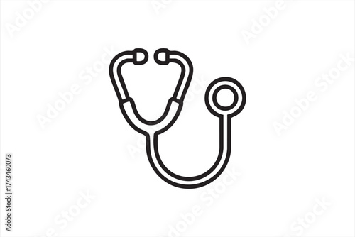 Clean healthcare vector symbol of stethoscope for hospital and diagnostics