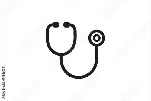 Minimal stethoscope line icon for medical, doctor, and clinic design use