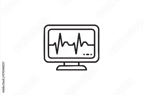 Modern ECG waveform vector for medical app and cardiology interface