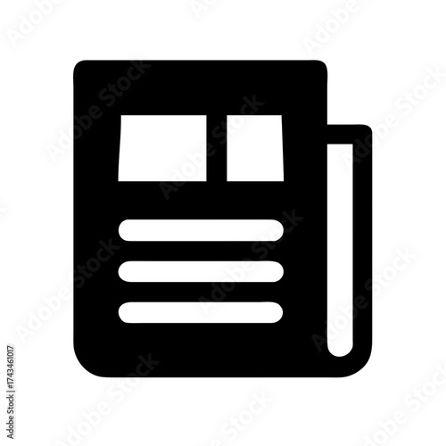 Icon of a newspaper with articles and headlines