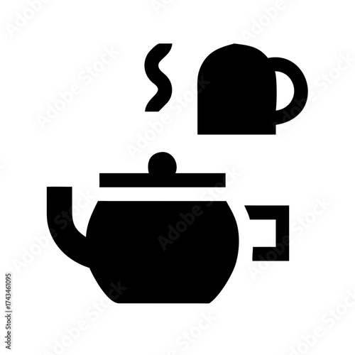 Illustration of a teapot and cup for tea time
