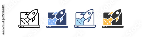 Startup Icon Set Multiple Style Collection