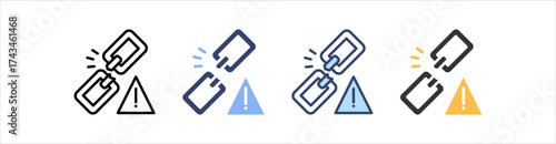 Broken Link Icon Set Multiple Style Collection