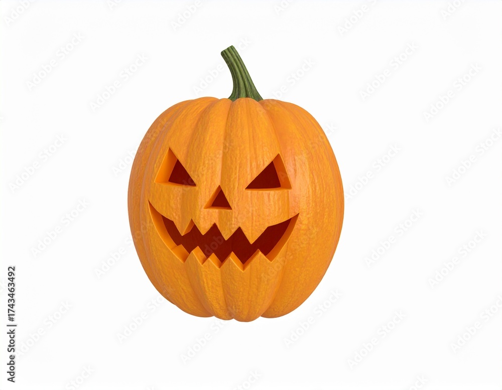 Fototapeta premium 3D ghost pumpkin Halloween material Jack-o'-lantern white background