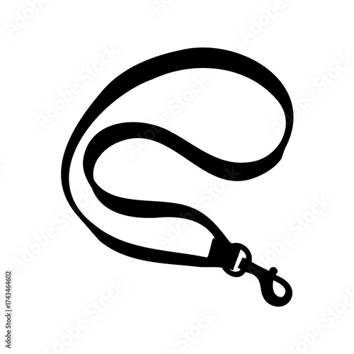 Black Lanyard Illustration on a White Background in a Vector Graphic