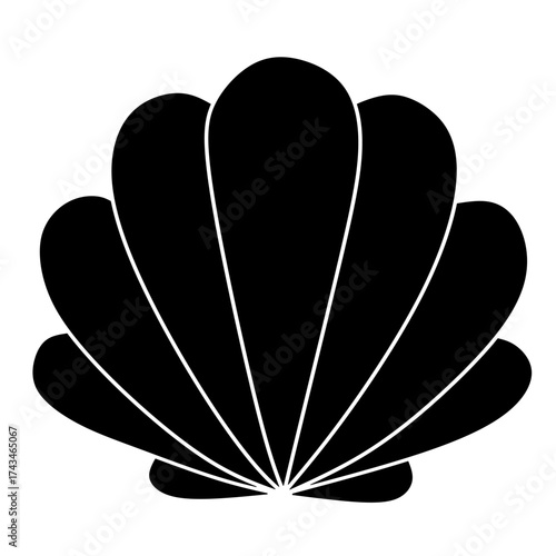 Scallop logo. Isolated scallop on white background