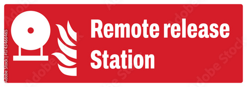 OSHA-ANSI fire prevention safety signs sentence case text_remote release station_landscape size 1/2 a4,a3,a2,a1	 
