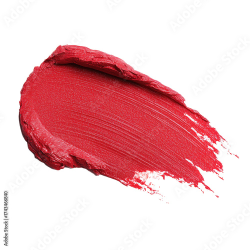 Red lip gloss with glitter isolated on transparent background