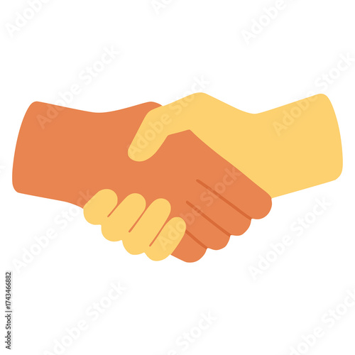 handshake teamwork cooperation collaboration flat color vector illustration template design