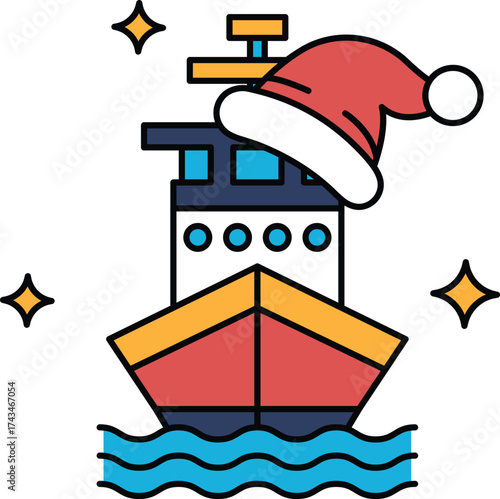 A ship with a hat on it
