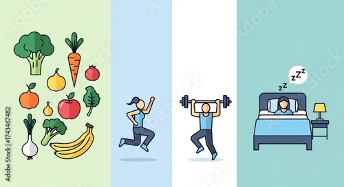 Achieve vibrant wellness with balanced nutrition, fitness, and restful sleep for a healthier, happier you in a holistic lifestyle routine