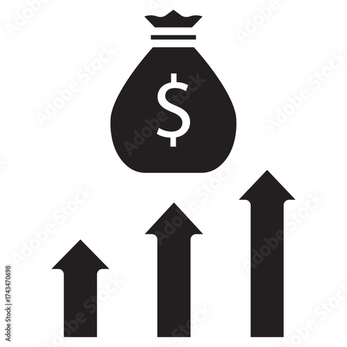 Total Revenue Icon, Maximizing Total Revenue, Strategies for Sustainable Growth, Driving Business Success with Revenue, Total Revenue as a Key Indicator, vector