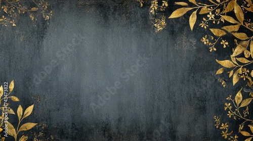 Gold Leaves Border Texture