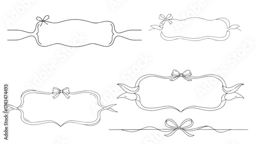 Elegant ribbon frame set with single top bow and smooth minimal outline