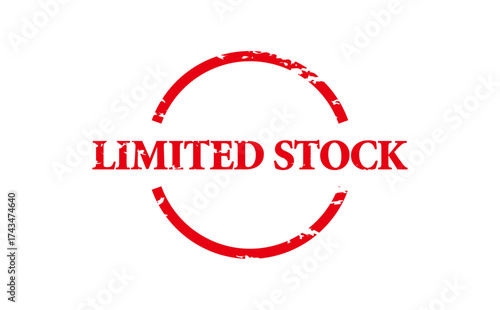LIMITED STOCK - LIMITED STOCK text written on Red Rubber Stamp 
