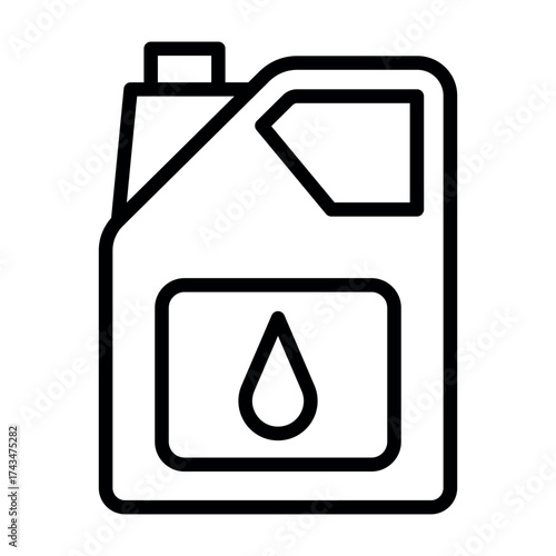 Flat Vector Canister Icon – Fuel, Oil, or Chemical Container Symbol