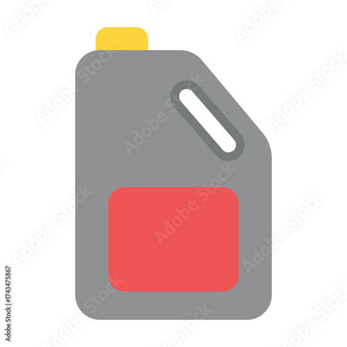 Flat Vector Canister Icon – Fuel, Oil, or Chemical Container Symbol