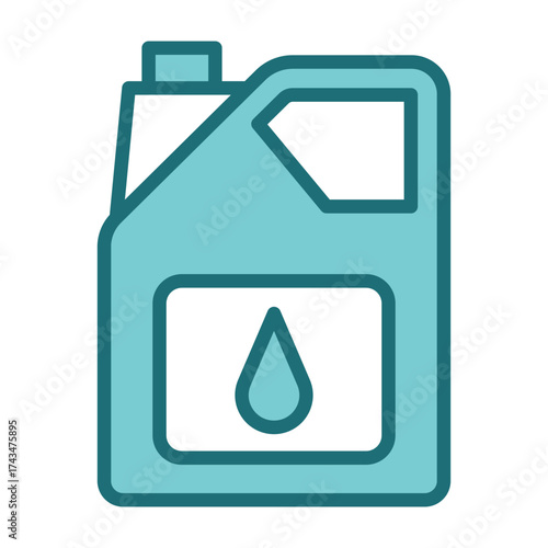 Flat Vector Canister Icon – Fuel, Oil, or Chemical Container Symbol