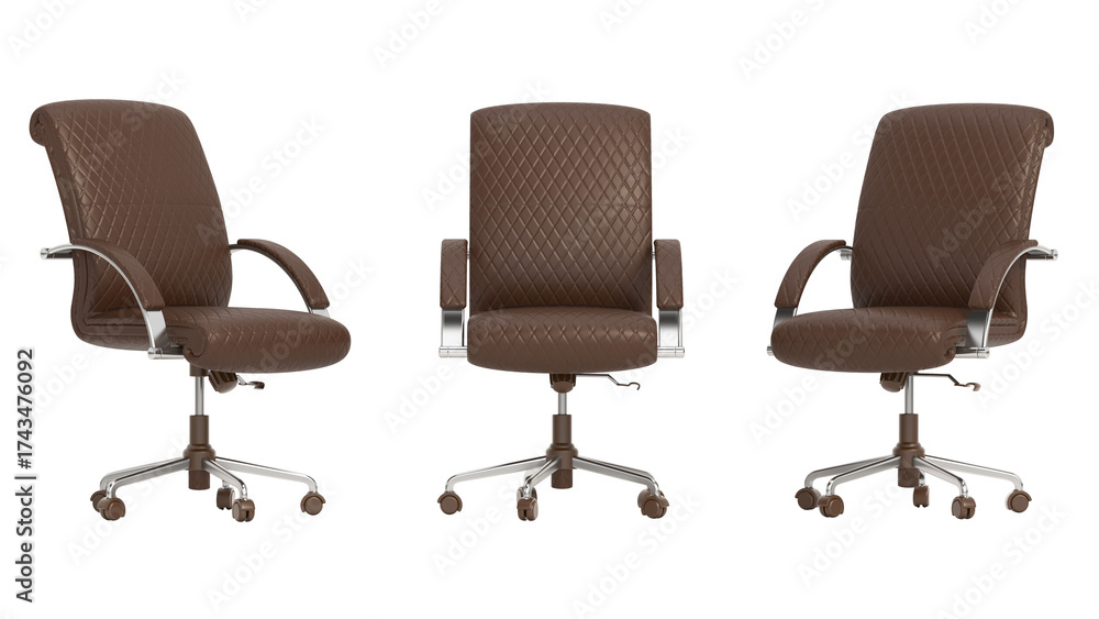 Obraz premium Office chair isolated on transparent background. 3D illustration