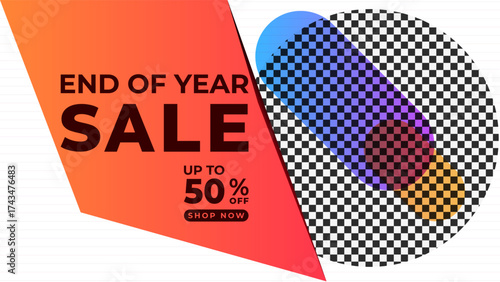 END OF YEAR SALE OFFERS AND DISCOUNT PROMOTION TEMPLATE BANNER DESIGN.COLORFUL GRADIENT COLOR BACKGROUND VECTOR. GOOD FOR SOCIAL MEDIA POST, COVER , POSTER 