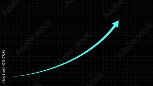 Creative hand drawn business growth arrow chart rising up. Sketch line graph animation. Business strategy and success concept 4K.