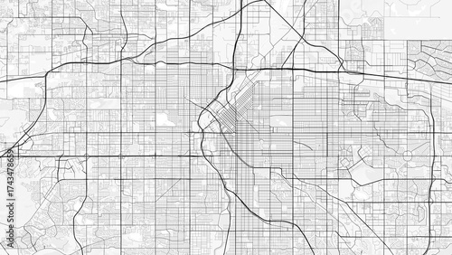 Denver City Map. Minimalist black and white line art poster for printing, wallpaper, wall art for home and office decor