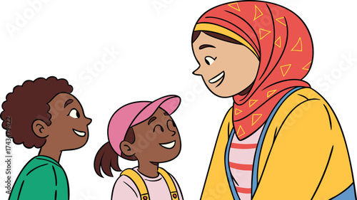 Diverse children smiling, showcasing cultural inclusion and cheerful friendship, perfect for educational resources or community outreach programs