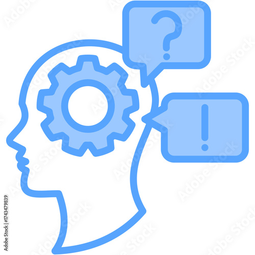 Critical Thinking blue icon
