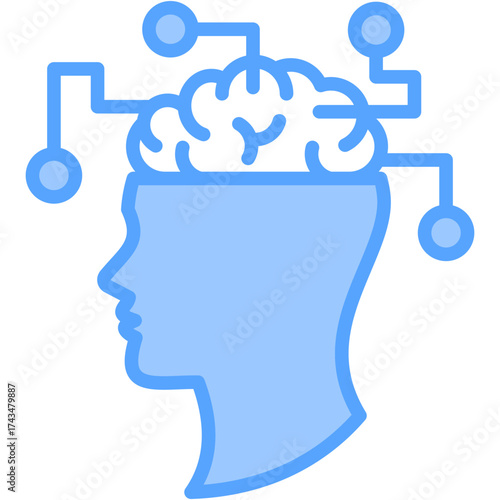 Abstract Thinking blue icon