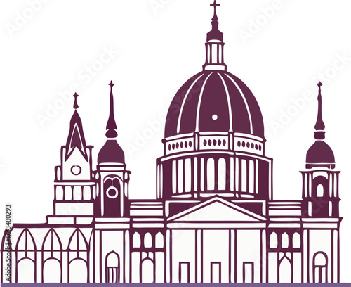Stunning architectural design of a grand cathedral, perfect for historical contexts, cityscapes, or travel promotions, conveying timeless elegance