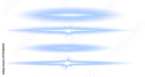 Bright blue lines png with magical glow and glittering sparkle effect, elegant shining light. Perfect for Christmas, holiday, or celebration design concept.