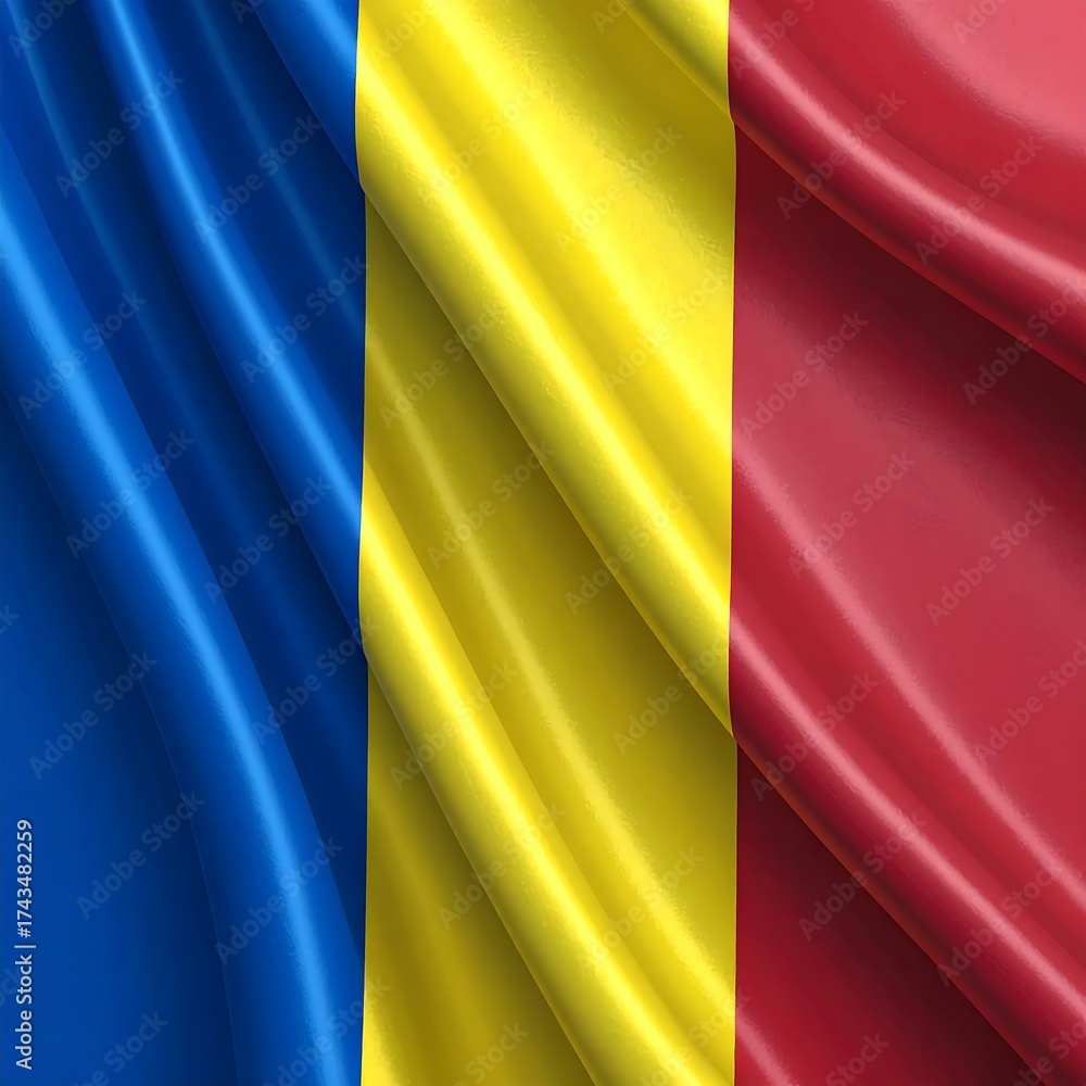 Obraz premium Waving flag of Romania