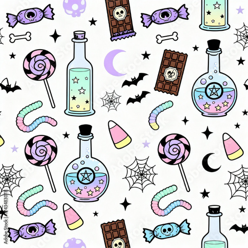 Pastel Goth Halloween Pattern
