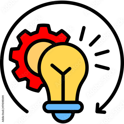 Innovation Process lineal color icon