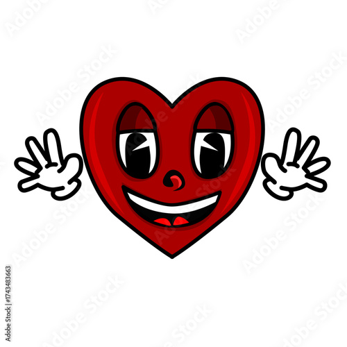 Illustration of a happy heart