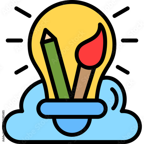 Creativity Tools lineal color icon