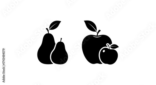 Silhouette of Apples and Pears A Study in Fruitful Contrast.