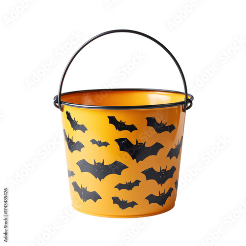 Halloween trick or treat bucket isolated on transparent background
