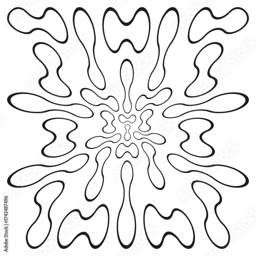 Abstract inkblot illustration. Black splash design. Vector organic shape. Splatter graphic symbol.