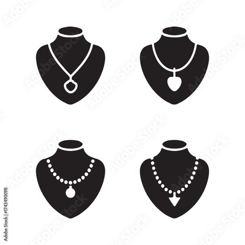 Necklace Stand Bust Solid Icons Collection