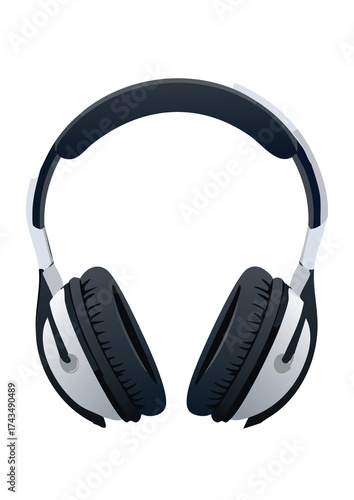Minimalist hand-drawn black and white headphones icon in doodle sketch style. Ideal for audio, podcast, music, and communication