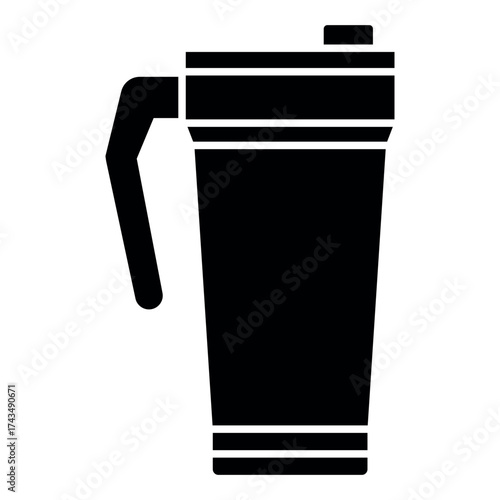 Tumbler Icon Vector – Reusable Drink Cup with Lid Illustration
