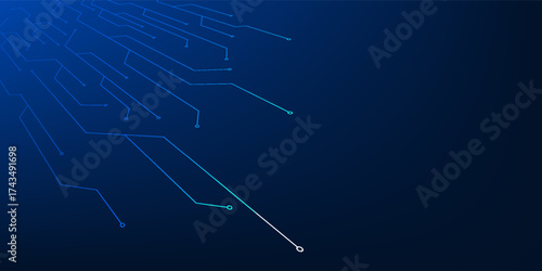 Futuristic technology background showing glowing circuit lines rapidly connecting and expanding forward, representing innovation, digital progress, and continuous technological evolution